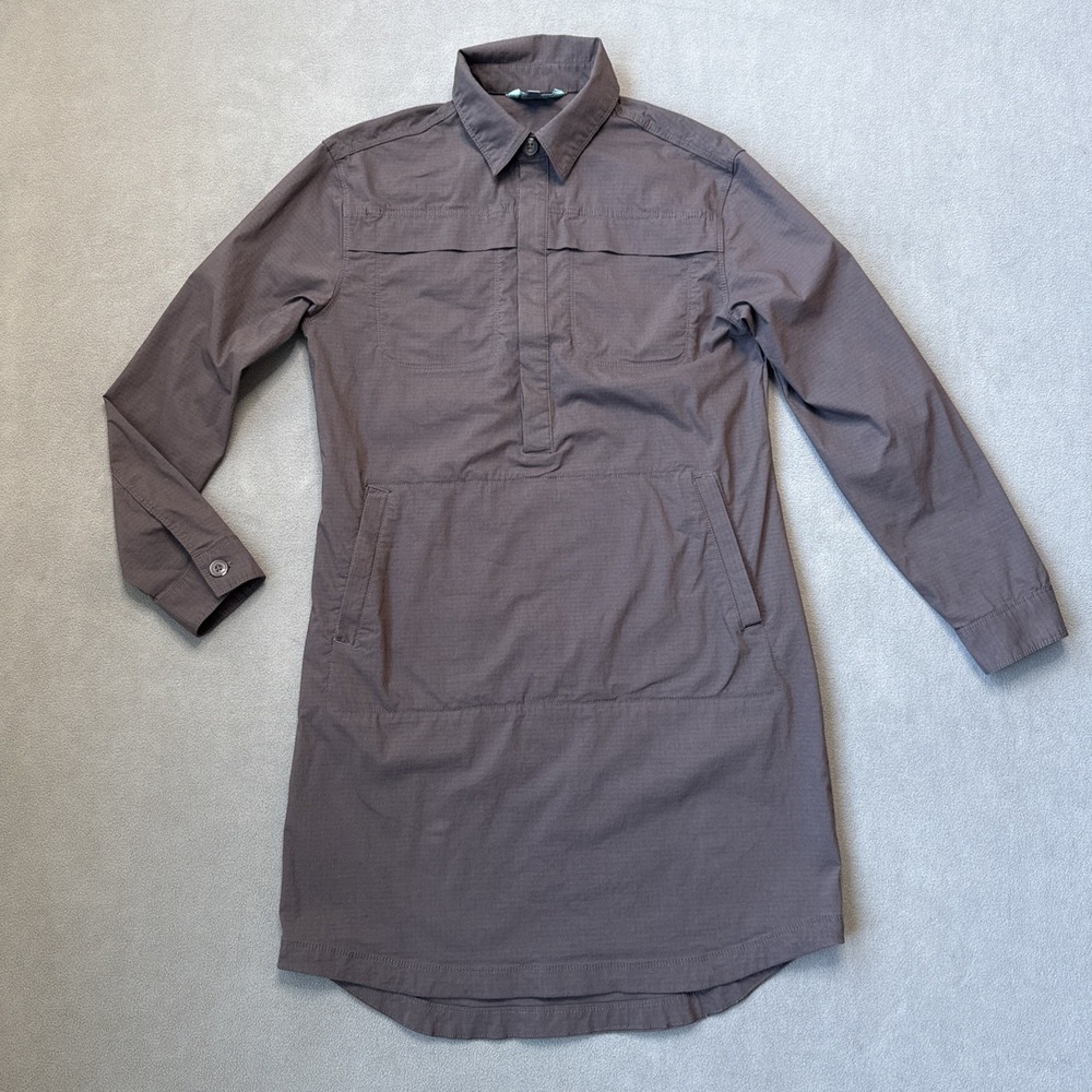 Title Nine Wren Utility Shirt Dress Womens Medium (8-10) Plum Pocket‎ Outdoor